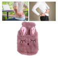 thumbnail image 4 of Hot Water Bottle Explosion Proof Prevent Scald Detachable Rabbit Pattern Plush Cover Hot Water Bag Rose Red, 4 of 5