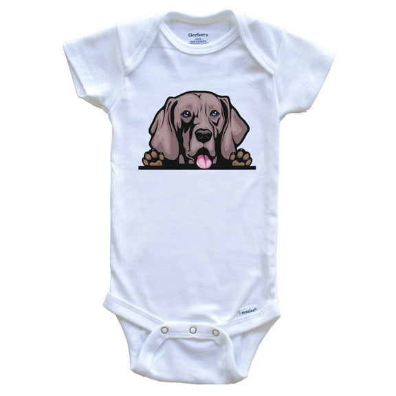 Weimaraner Dog Breed Cute Baby Bodysuit, 0-3 months white