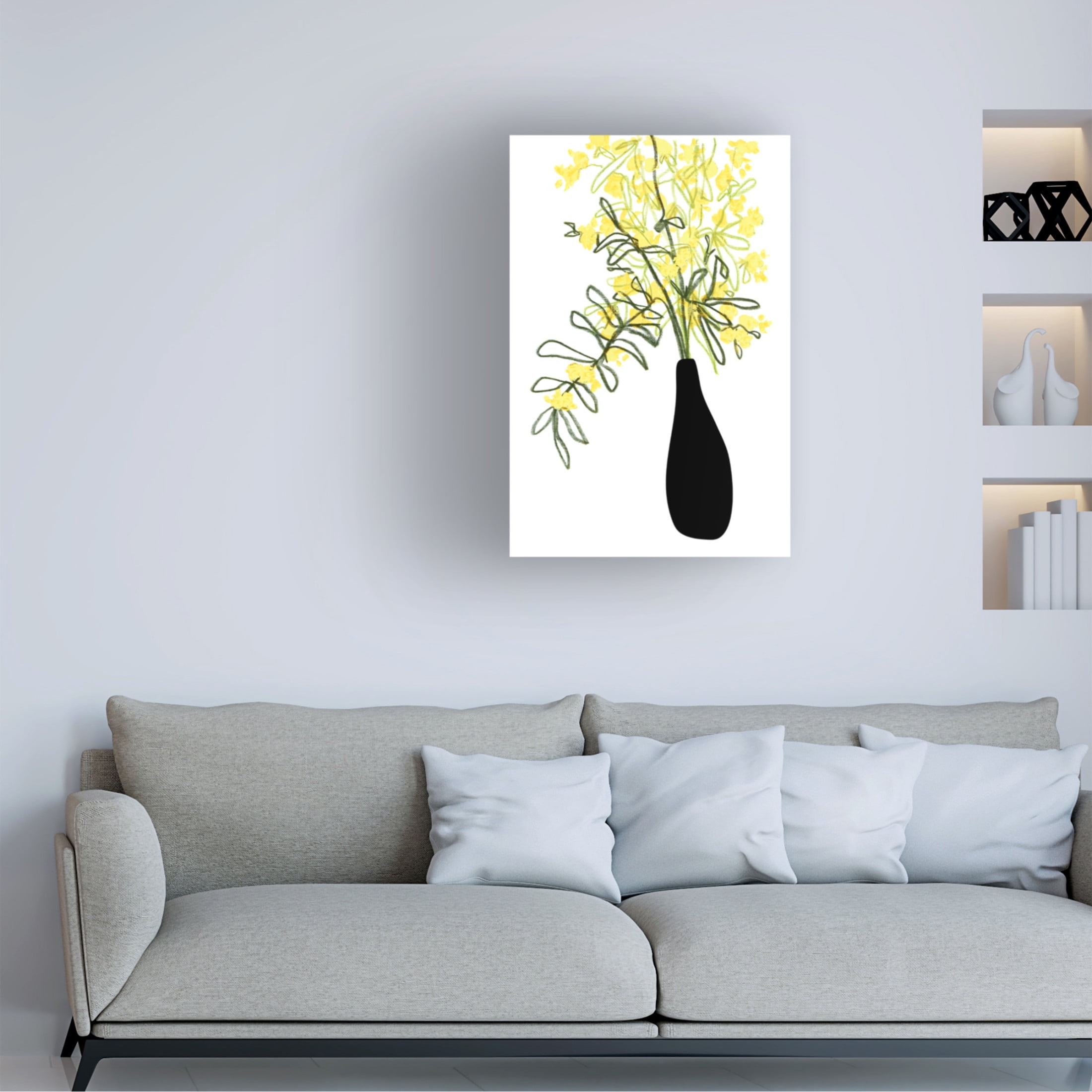 Trademark Fine Art Rosana Laiz Blursbyai Yellow blooms in a vase Canvas Wall Art