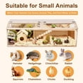 thumbnail image 5 of Large Chewproof Hamster Habitat, 31.5×15.7×15.7 Inch Wooden Cabinet, 2 Acrylic Top Small Animal Cage for Gerbils Quail Rats, 5 of 9