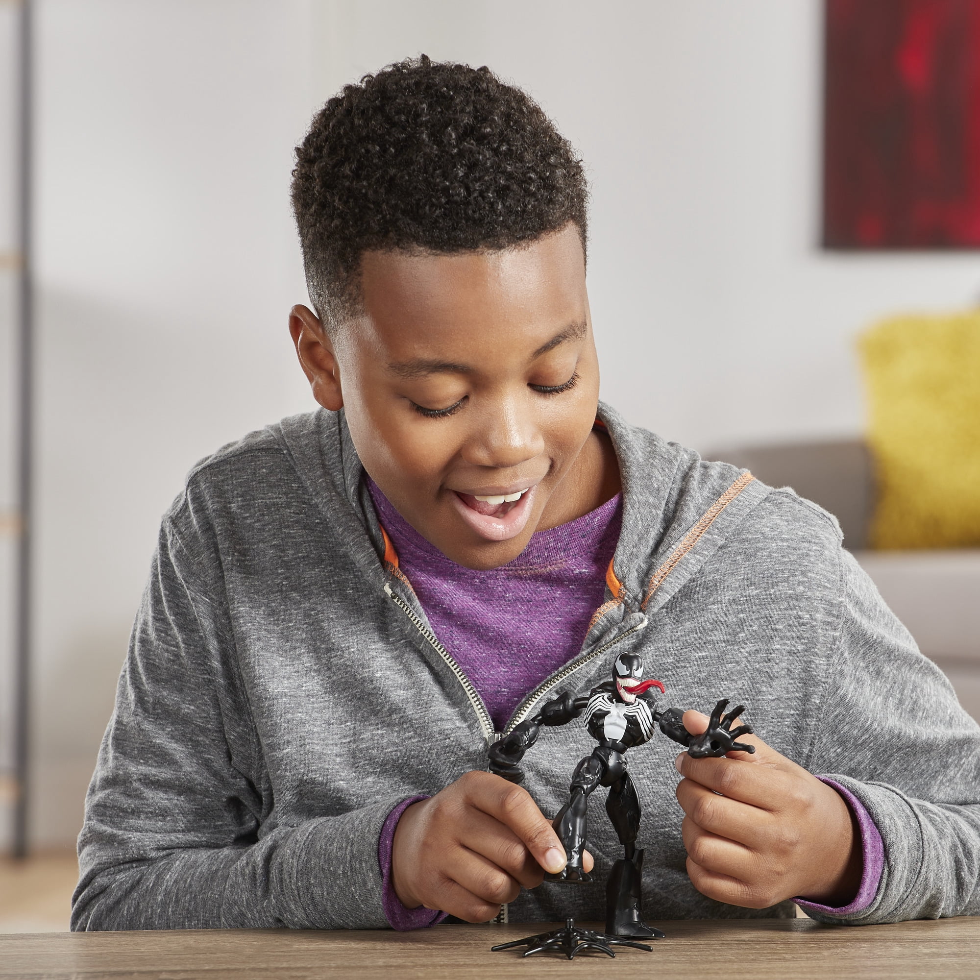 Marvel Spiderman: Bend and Flex Venom Kids Toy Action Figure for Boys and Girls with Web Accessory (9”)