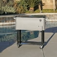 thumbnail image 2 of Home Aesthetics Grey 80 Qt Quart Rolling Cooler Ice Chest Beverage Bar for Patio, 2 of 10