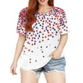 thumbnail image 5 of XADYUY Plus Size 4th Of July Tops for Women Clearance Stars Graphic Patriotic Shirt Dressy Crew Neck Short Sleeve Tunic Tops Curvy Women Independent Day Oufits for Women,XL White, 5 of 5