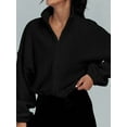 thumbnail image 4 of Womens Fleece Jackets Zip Up Oversized Sweatshirts Winter Clothes Long Sleeve Crop Fall Outfits Black XL, 4 of 7