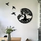 thumbnail image 2 of Árbol de la vida con pájaros, decoración en negro, 28 cm/11,02 pulgadas, letrero de metal con forma de árbol familiar, DKSFJKL, 2 of 5