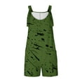 thumbnail image 4 of Nrmvnmi Womens Summer Casual Sleeveless Printed Short Rompers Adjustable Strap Loose Shorts Jumpsuits Overalls with Pockets Green MMothers Day Gifts, 4 of 6