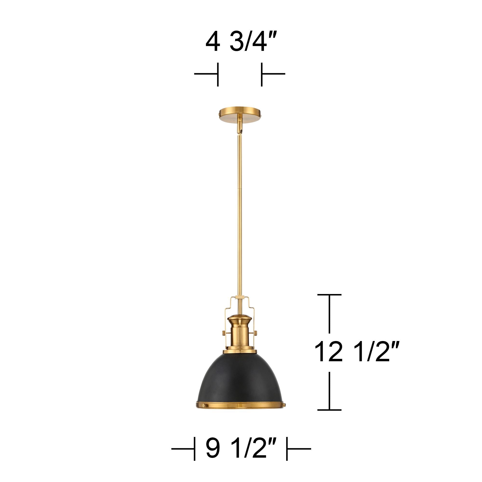 Possini Euro Design Black Burnished Brass Mini Pendant Light 9 3/4" Wide Modern Bowl Fixture for Kitchen Island Dining Room