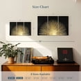 thumbnail image 3 of Elephant Stock Sunburst Rising On Black Wall Art - Horizontal Multi Panel Canvas - Living Room Wall Decor - Abstract Multi Panel - Black And Gold Decor By Abby Young - 23" x 14", 3 of 4