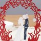 thumbnail image 4 of Tarjeta de felicitación emergente 3D, tarjeta de boda 3D de 3 piezas con sobre, tarjeta de aniversario de boda, tarjeta de felicitación, para pareja enamorada, recién casados, Día de San Valentín BR Rojo Verde, 4 of 5