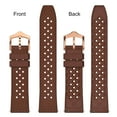 thumbnail image 4 of Fluororubber Watch Band,22mm Quick Release Watch Strap for Men and Women,Brown with Rosegold Buckle, 4 of 7