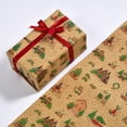 thumbnail image 1 of Christmas Wrapping Paper, Kraft Paper - Xmas Theme Series Gift Wrap Paper, 1 Roll - 20" x 28", 1 of 6