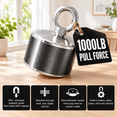 1000 LB Magnetic Fishing Kit with Case, Neodymium, 65ft Rope, Grappling ...