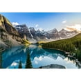 thumbnail image 2 of wall26 - Landscape View of Moraine Lake and Mountain Range at Sunset in Canadian Rocky Mountains - Removable Wall Mural | Self-Adhesive Large Wallpaper - 100x144 inches, 2 of 5