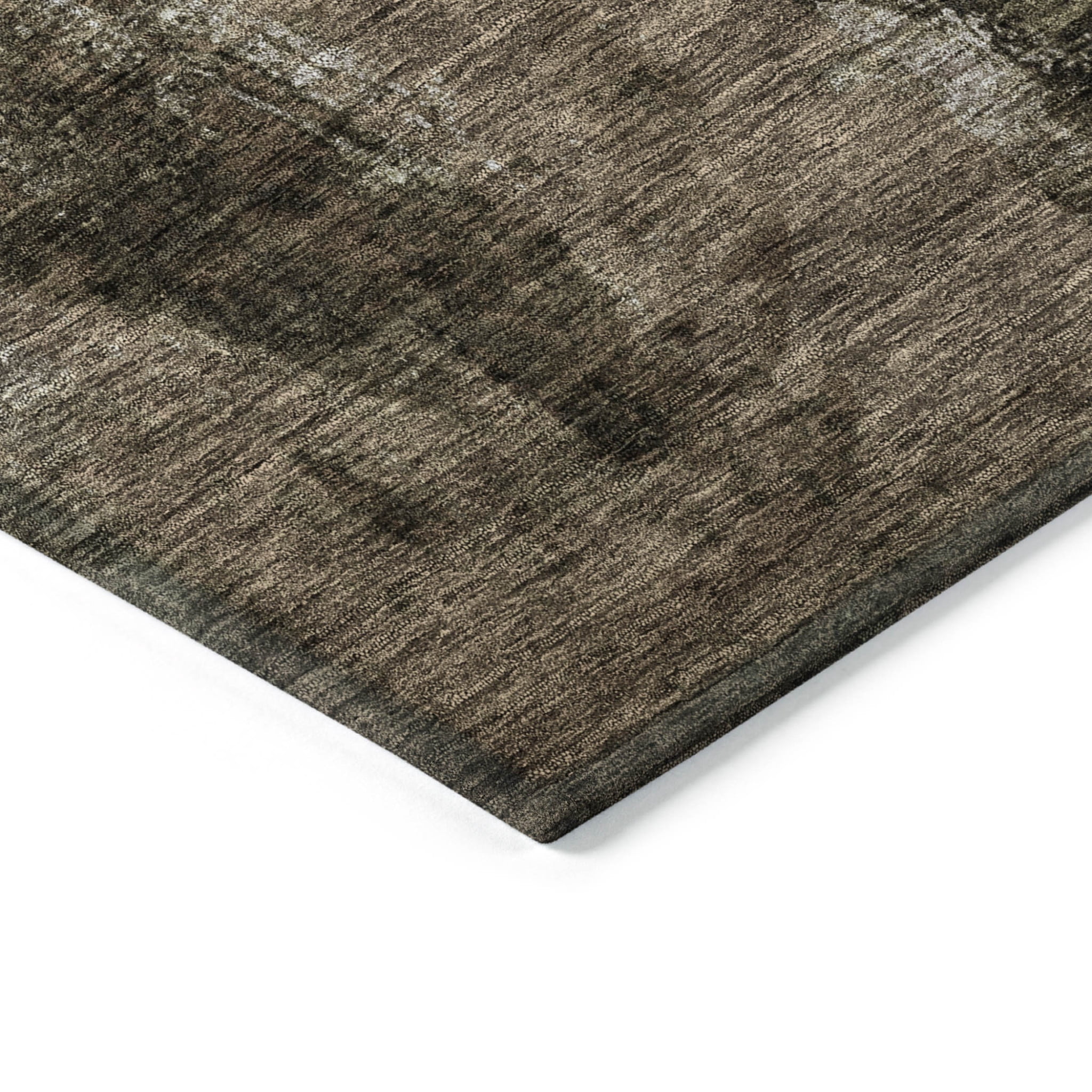 8' X 10' Brown Black And Beige Abstract Washable Indoor Outdoor Area Rug