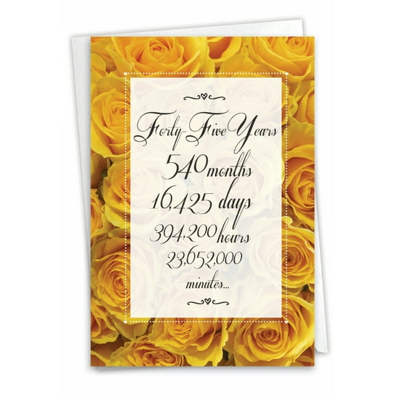 1 Funny Anniversary Card with Envelope - Time Count Milestones 45 C9439MAG