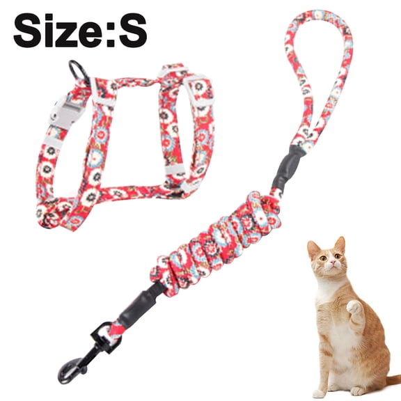 Cat Harness and Leash Set ,Escape Proof Adjustable for Outdoor Walking with Safety Buckle, Moon and Star