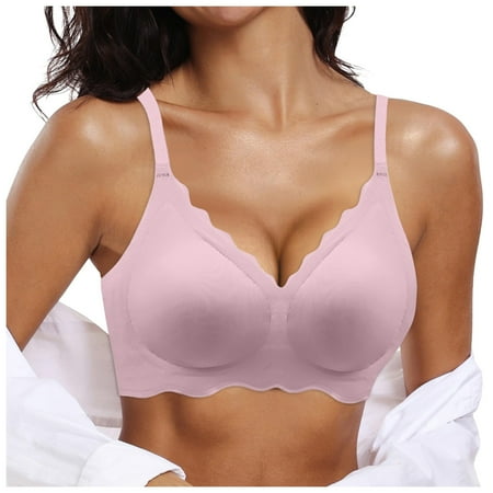 eileial Bras for Women Woman s Balconette Bras No Rims Daily Bra Pink XL
