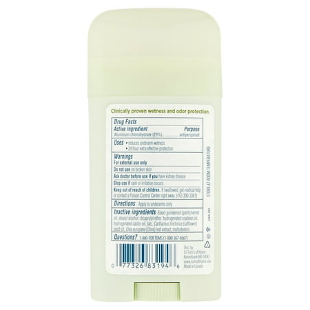 Tom's Of Maine Women's Antiperspirant Deodorant Unscented - 2.25 Oz