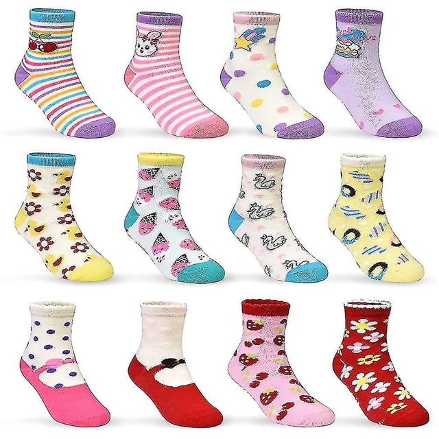 12 pares de calcetines antideslizantes para niños pequeños con suela antideslizante. Algodón antideslizante, 12 cm