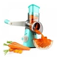 thumbnail image 2 of Greyghost Trancheuse à Râpe à Fromage Rotative - Trancheuse à Tambour à Mandoline Ronde Trancheuse à Légumes Manuelle avec un Éplucheur en Acier Inoxydable (Bleu), 2 of 7