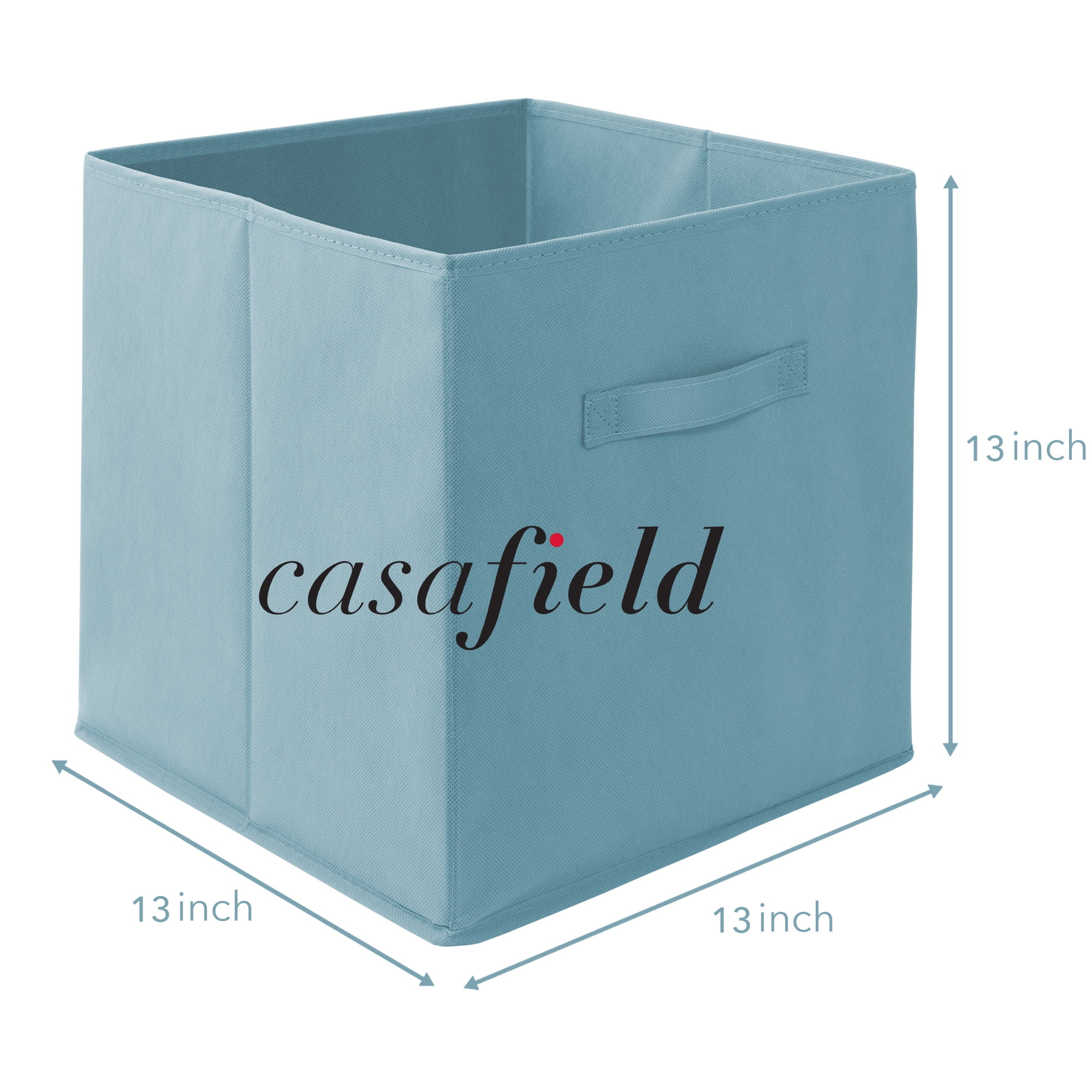 Casafield Set of 6 Fabric Storage Cube Bins, Baby Blue - 13" Collapsible Foldable Cloth Baskets for Shelves and Cubby Organizers