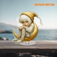 thumbnail image 4 of Rotating acrylic ornament featuring white-haired figure with golden moon intricate details vibrant colors surreal atmosphere fantasy art style, 4 of 7