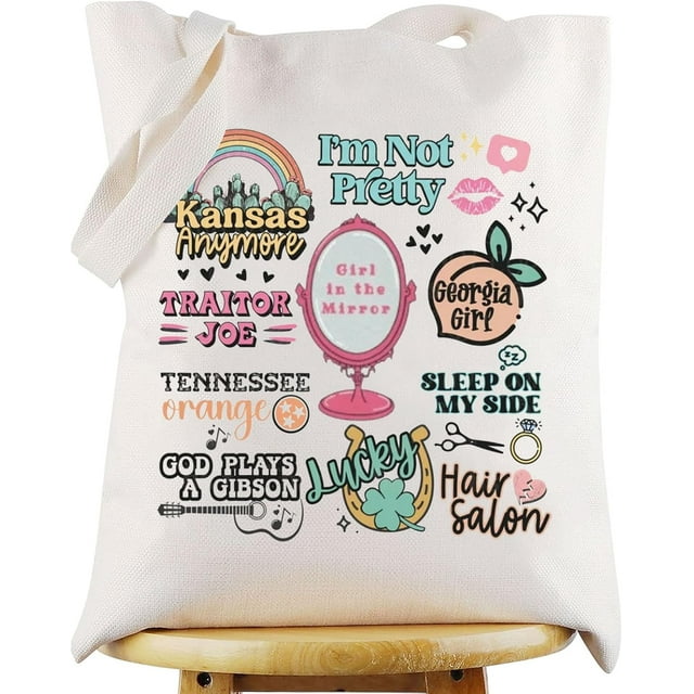 WZMPA Country Music Tote Bag Singer Album Gift Singer Concert Fans Reusable Grocery Bag Singer Merchandise