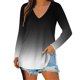 thumbnail image 1 of Camisas de manga larga para mujer, cuello en V, ajuste holgado, túnica de otoño, tops de otoño para mujer Pompotops  FGAJ8397, 1 of 5