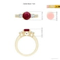 thumbnail image 5 of ANGARA Natural Classic Three Stone 1.4 ct Ruby and Diamond Ring in 14K Yellow Gold for Women (Size-7mm) | July Birthstone, Birthday, Anniversary, Jewelry Gift for Women | Natural Ruby Ring, 5 of 9