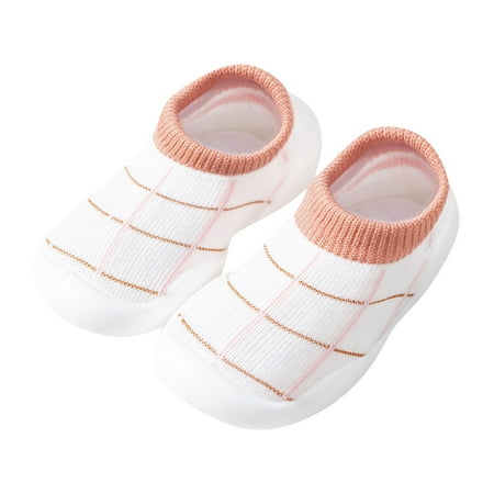 

Toddler Kids Baby Boys Girls Shoes First Walkers Striped Plaid Antislip Socks Shoes Prewalker Sneaker