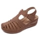 thumbnail image 2 of Likrtyny Sandalias Punta Cerrada para Mujer Sandalias Planas Casuales para Viajes Al Aire Libre (marrón 42), 2 of 9