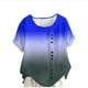 thumbnail image 1 of Vestidos Casuales Para Mujer, Blusas De Mujer De Moda Blusa informal de lino con botones y manga corta estampada para mujer, 1 of 4