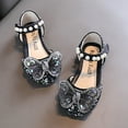 thumbnail image 3 of Aayomet Fashion Spring And Summer Girls Sandals Dress Performance Dance Shoes Mesh Rhinestone Bow Hook Girls Jelly Shoes Size 12,Black 2.5, 3 of 5