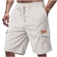thumbnail image 3 of Eltusu Men's Cargo Shorts, Athletic Knee Length Elastic Waist Multi-Pockets Men's Hiking Shorts Gray Size L, 3 of 9