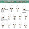 thumbnail image 3 of 1 Box 12Sets Christmas Wine Charms Drink Markers Red Green Crystal Glass Bead Wine Glass Beading Rings Enamel Santa, 3 of 7