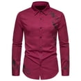 thumbnail image 2 of Leesechin Mens Luxury Dress Shirts Dragon Gold Chain Print Casual Long Sleeve Button Down Turndown Shirt for Party, 2 of 9