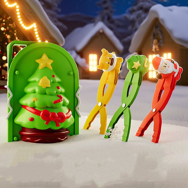 XWSHYW Juguetes para Niños Pequeños Juguete de Nieve para Exteriores para Invierno, Clip para Bola de Nieve de Papá Noel para Niños, Clip Grande y Grueso para Árbol de Navidad, Moldes para Nieve, Jug