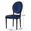 thumbnail image 4 of GDF Studio Lariya Contemporary Velvet Dining Chairs, Set of 4, Navy Blue and Glossy Black, 4 of 8