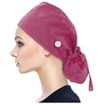 thumbnail image 2 of Womens Working Cap Adjustable Lightweight Soft Hats Casual Button Breathable Tie Back Scrub Cap 2026,One Size, 2 of 6