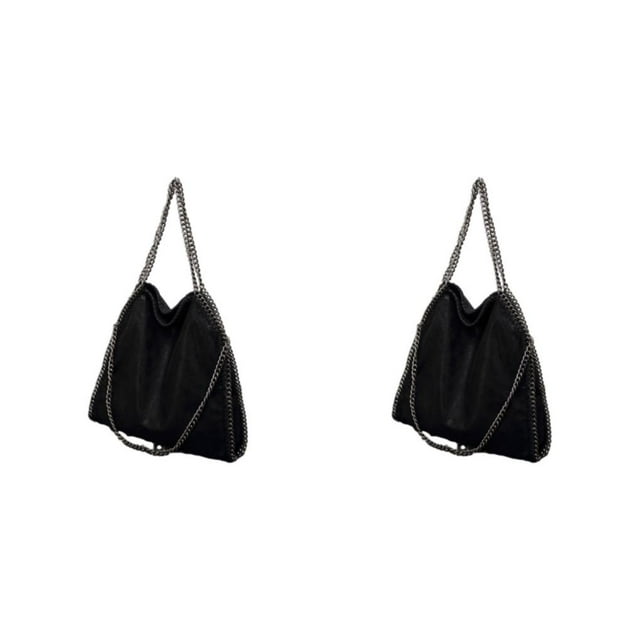Youkk PU Functional And Beautiful Tote Bag For Sophisticated Style Versatile Gifts Chain Shoulder Ba black 2Set