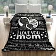 thumbnail image 2 of Mothers Day Blankets for Mom from Daughter & Son, I Love You Mom Gifts Blankets, Mom Blankets for Mom, Mother Blankets, Mom Birthday Gifts, Best Mom Ever Gifts Blankets, (Black) Black, 2 of 7