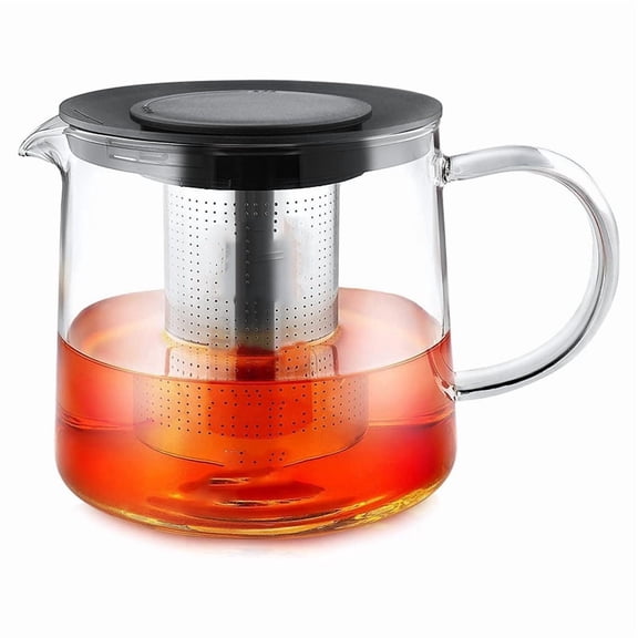 Glass Teapot with Infuser 1500ml - Blooming Tea Kitchen Kettle for Loose Tea