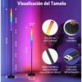 thumbnail image 3 of Lámpara de Piso LED RGB 120cm Minimalista Multicolor Control USB, 3 of 4