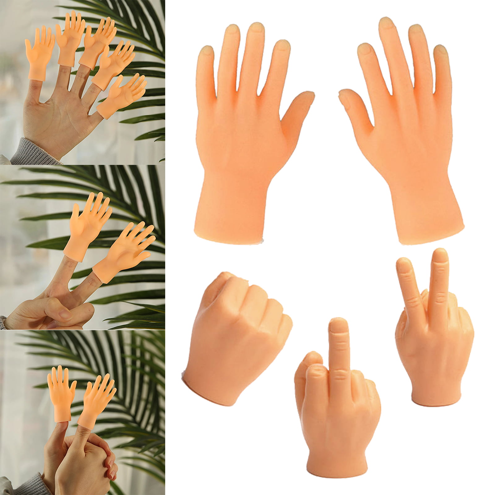 5pcs Simulation Hand Models Finger Puppets Mini Palm Toys Funny Kid Playing 