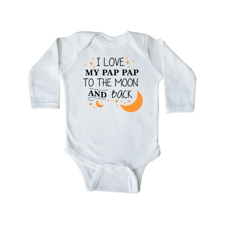 

Inktastic I Love My Pap Pap To The Moon and Back Gift Baby Boy or Baby Girl Long Sleeve Bodysuit