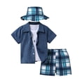 thumbnail image 3 of Letdown Toddler Boys 2 Piece Beach Outfit Short Sleeve Button Down Shirt and Short Sets Summer Hawaiian Vacation Wear with Hats Clothes, 3 of 9