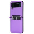 thumbnail image 4 of SaniMore for Samsung Galaxy Z Flip 4 6.7" PU Leather Case, Magnetic Wallet Ultra-Thin Cover with Wrist Strap & Card Slot Anti-Scratch All-Inclusive Protective Shell, Purple, 4 of 6