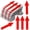 Red, variant on 48 Pack Self‑Adhesive Directional Arrow Stickers, 7.9" x 2.36" Waterproof Arrow Marking Decals, Removable Direction Signs for Indoor Outdoor, Road, Floor, Wall, Warehouse & Parking Lot