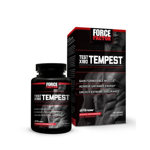 Force Factor Test X180 Tempest, PreWorkout Testosterone Booster, 120