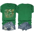 thumbnail image 4 of Aloohaidyvio Graphic T Shirts for Women,Summer Womens Vintage Flowers Crew Neck Printed Shirt Spring Boho Flower Graphic Tee 2024 Wildflower Botanical Short Sleeve T Shirt, 4 of 4